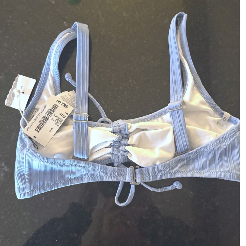 Rhythm bikini top in a "lite blue" ribbed - sz M - Picture 5 of 10